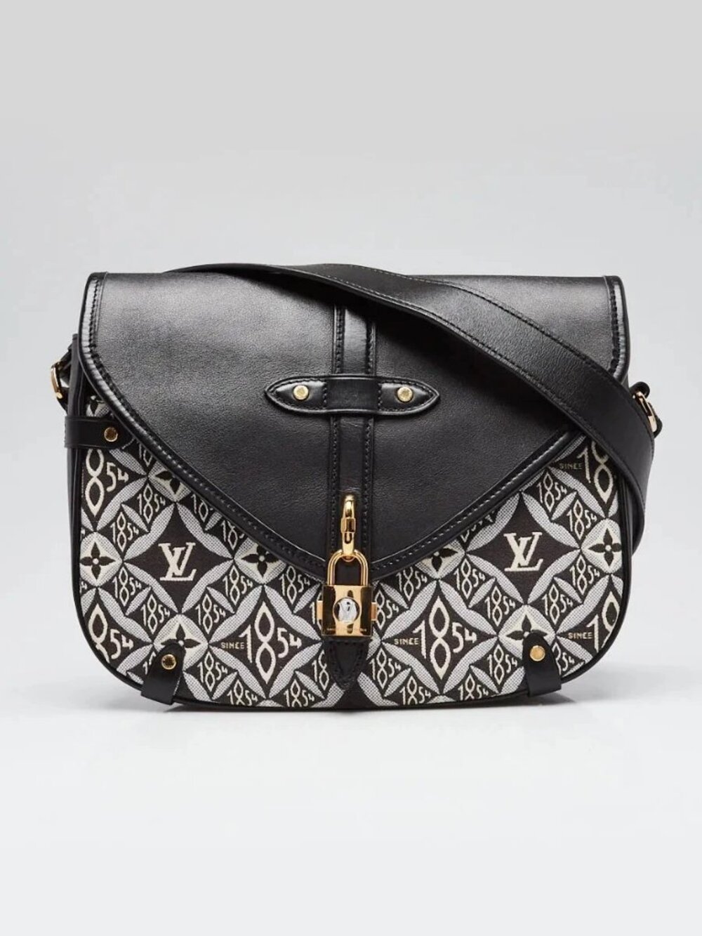Louis Vuitton Black/White Canvas and Leather Since 1854 Neo Saumur 30 MM Cros...